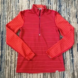 Patagonia Sweatshirt Womens Small Midweight Half Zip Neck Striped Pink